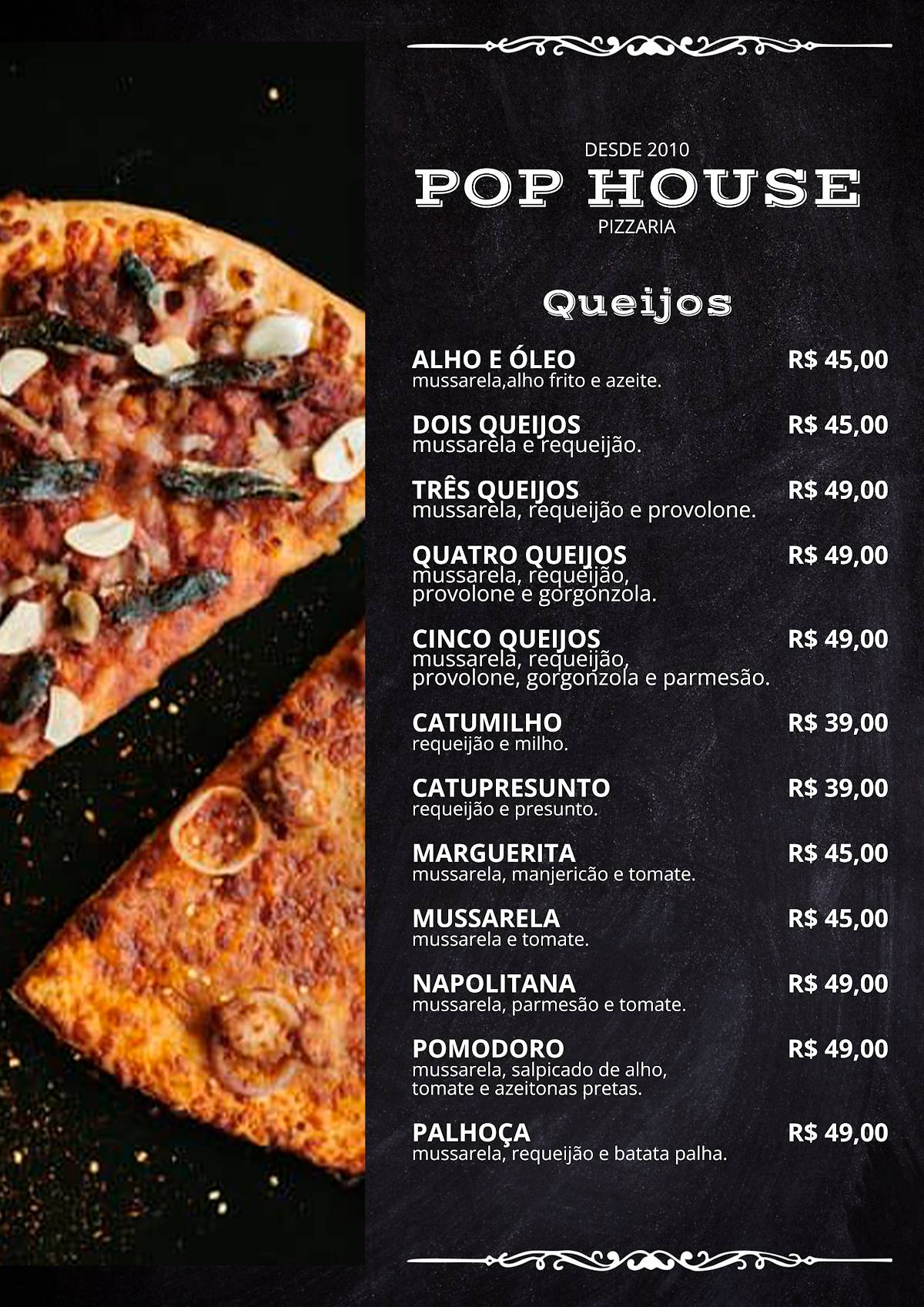 Restaurante Pop House cardápio