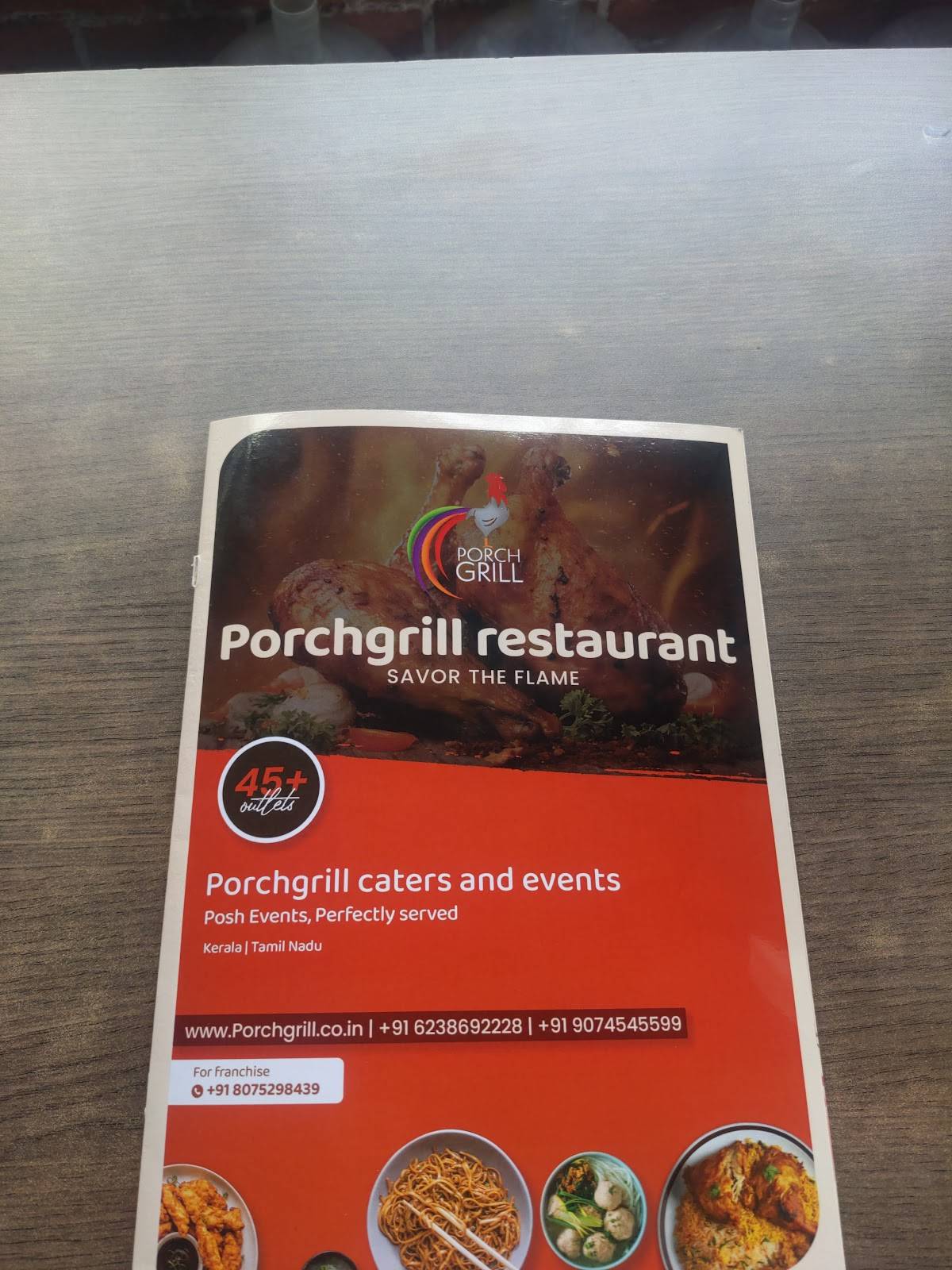 Porch Grill Nedumkandam menu
