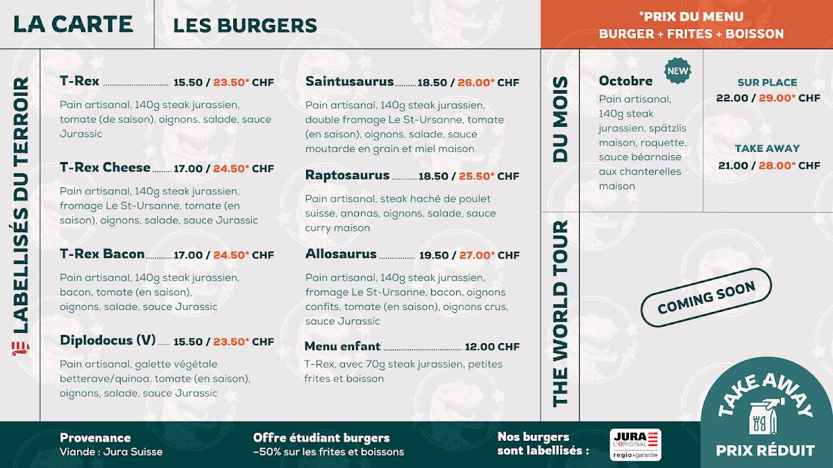 Menu di Jurassic Food 