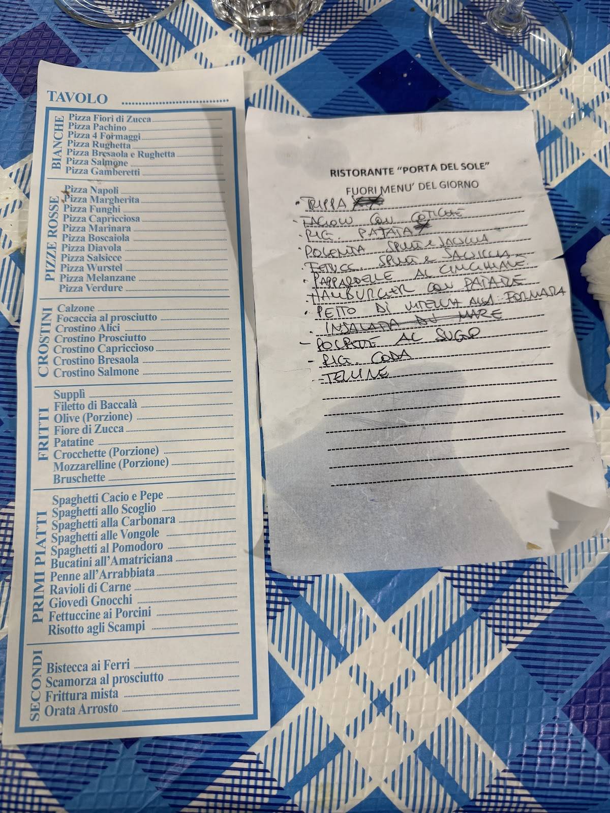 Menu de Porta Del Sole di Roberto De Persio