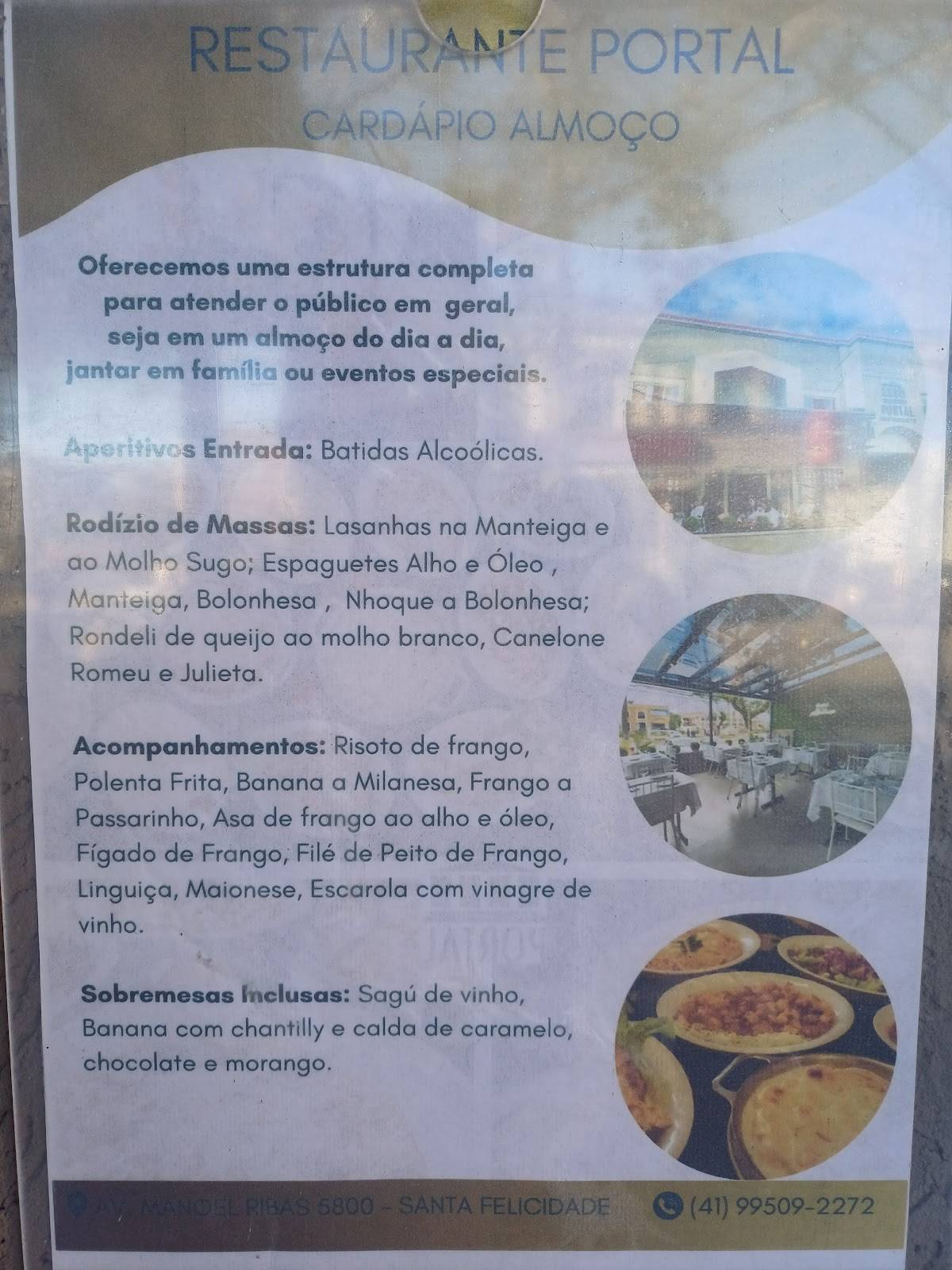 Restaurante Portal cardápio