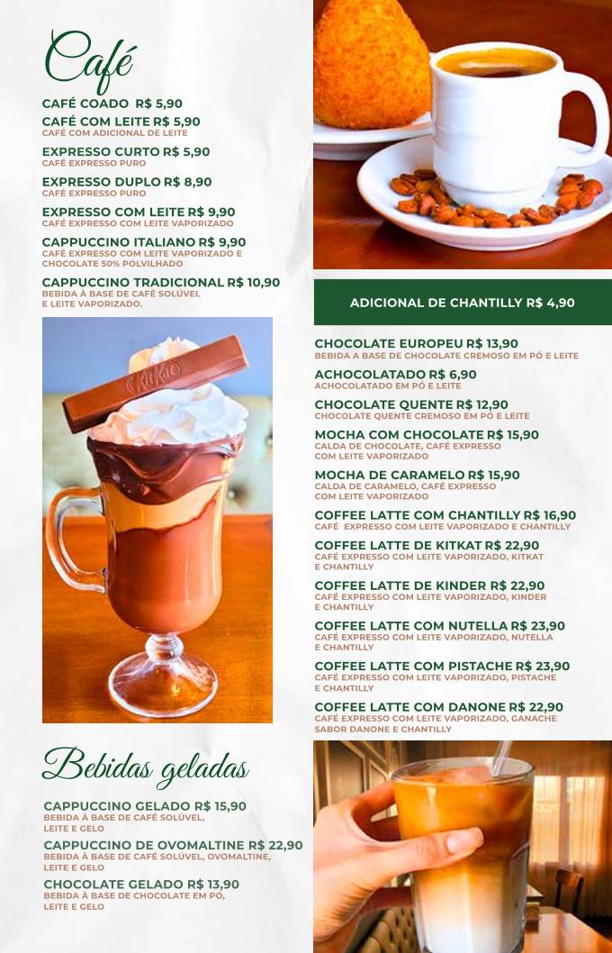 Ópera Café cardápio