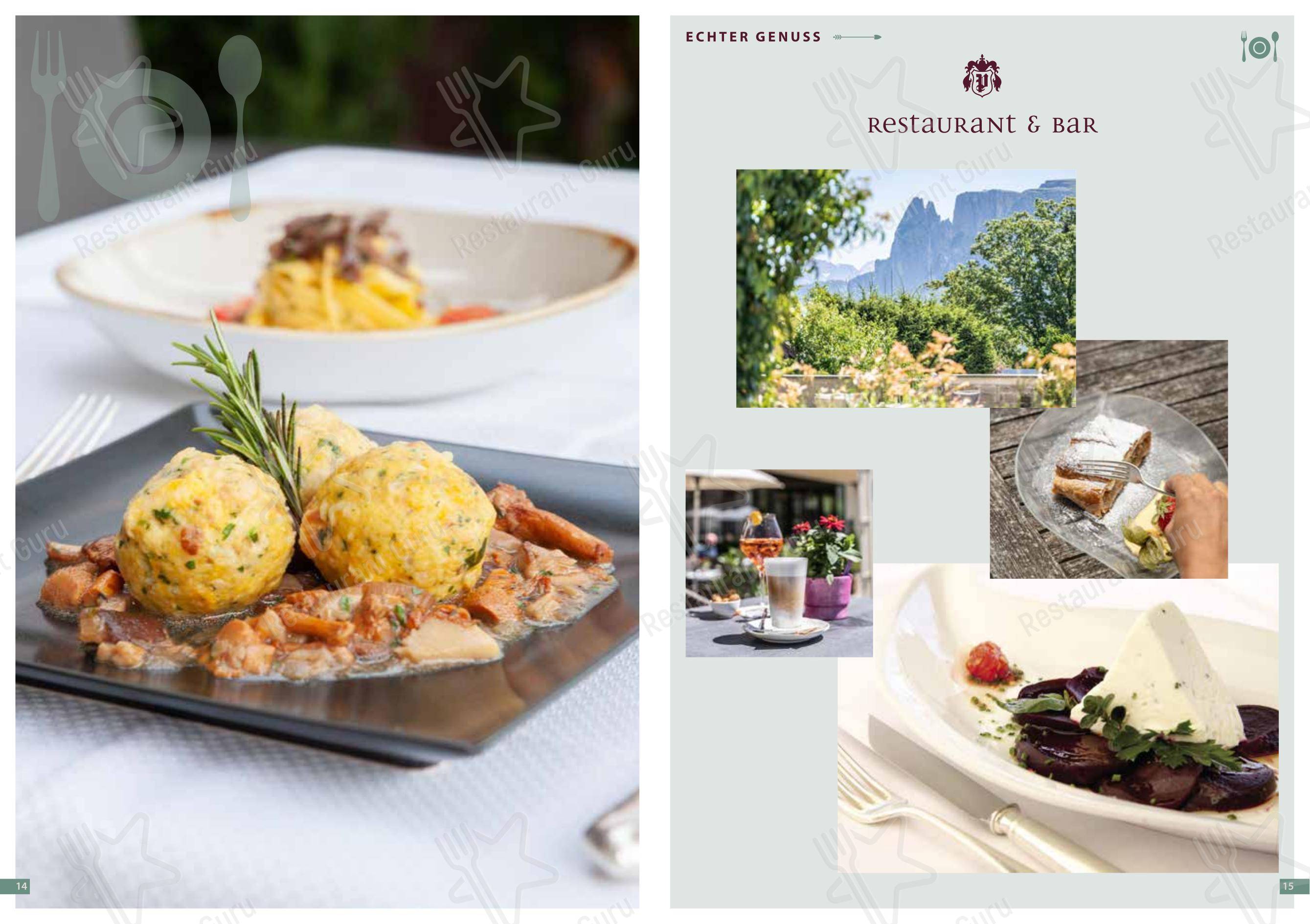 Post Stube in Collalbo - Menu