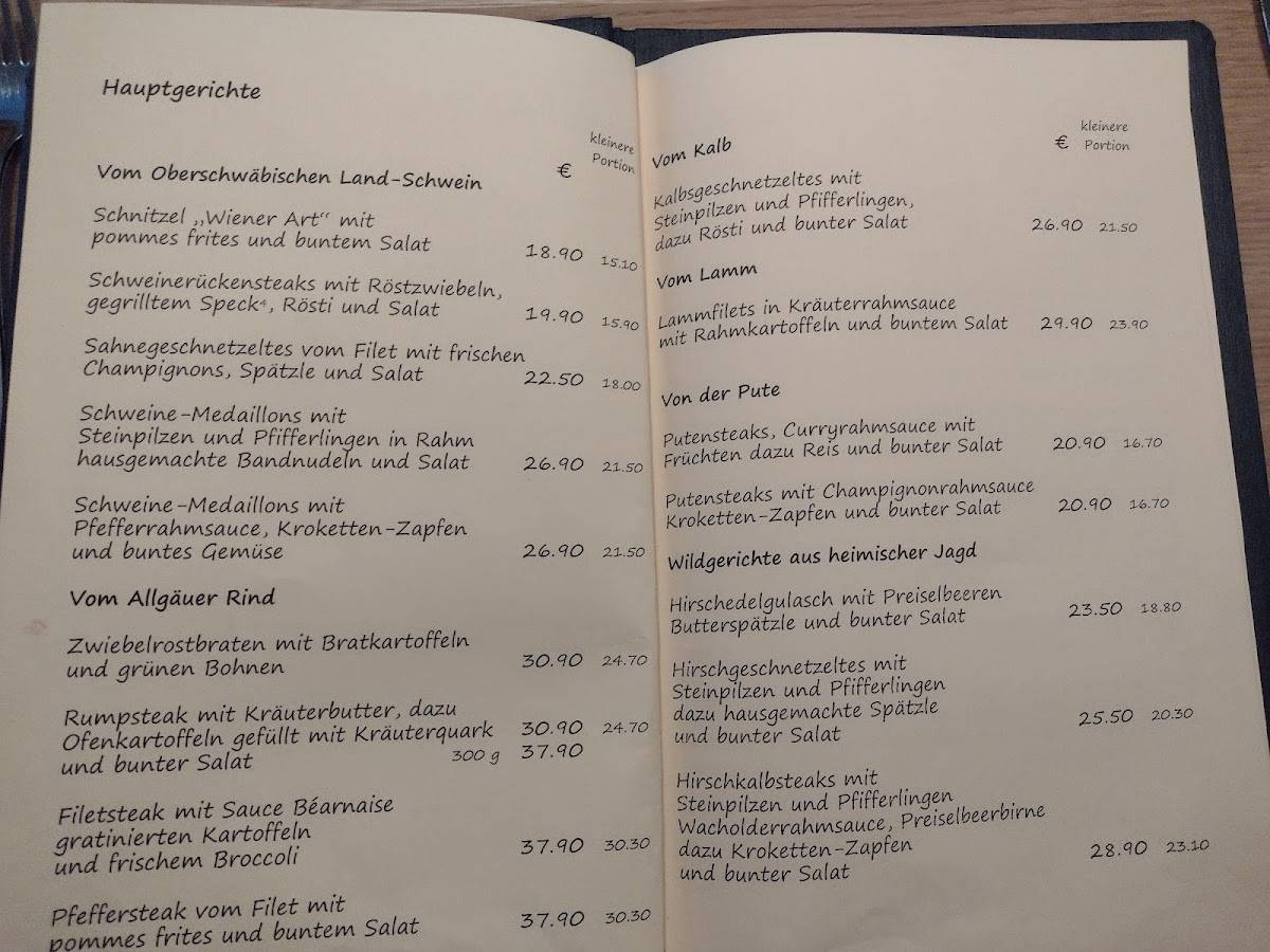 Menu de Poststüble