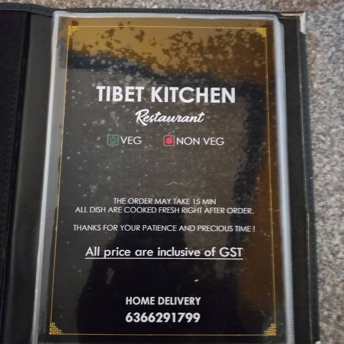 Potala Kitchen & Cafe menu