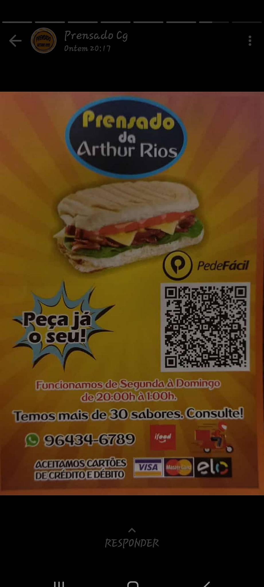 Prensado da Arthur rios cardápio