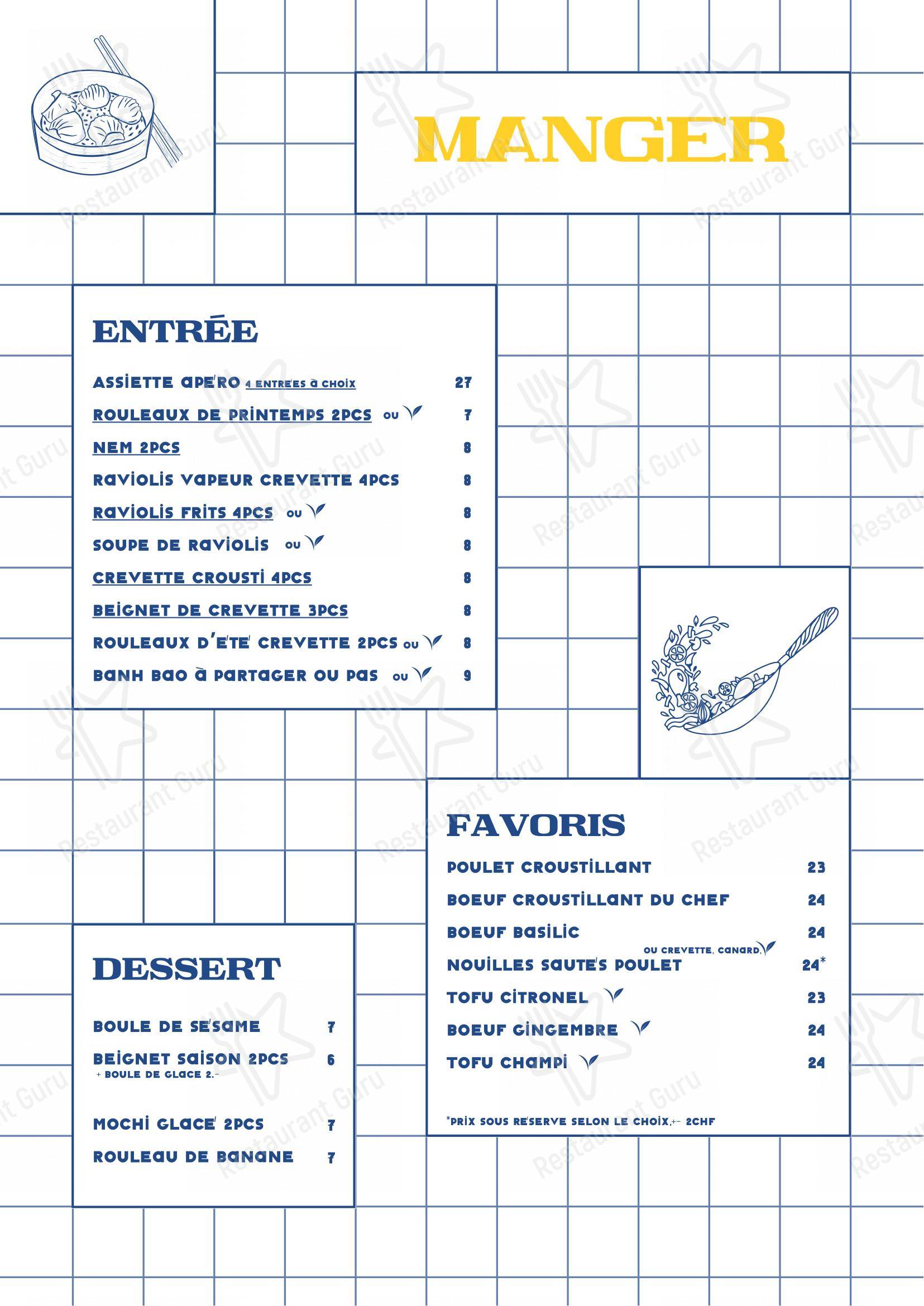 Menu per Ptite Ruelle ristorante