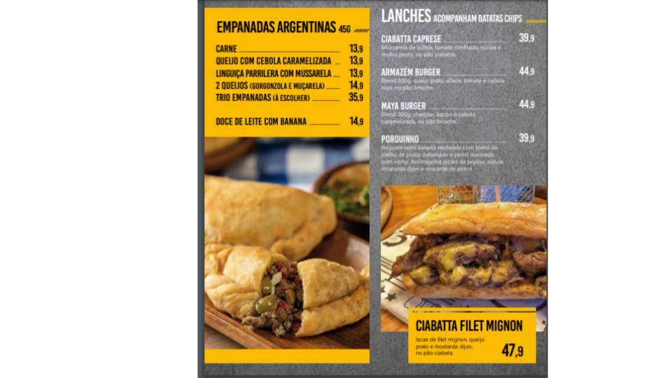 Armazém Maya Gastro Bar cardápio