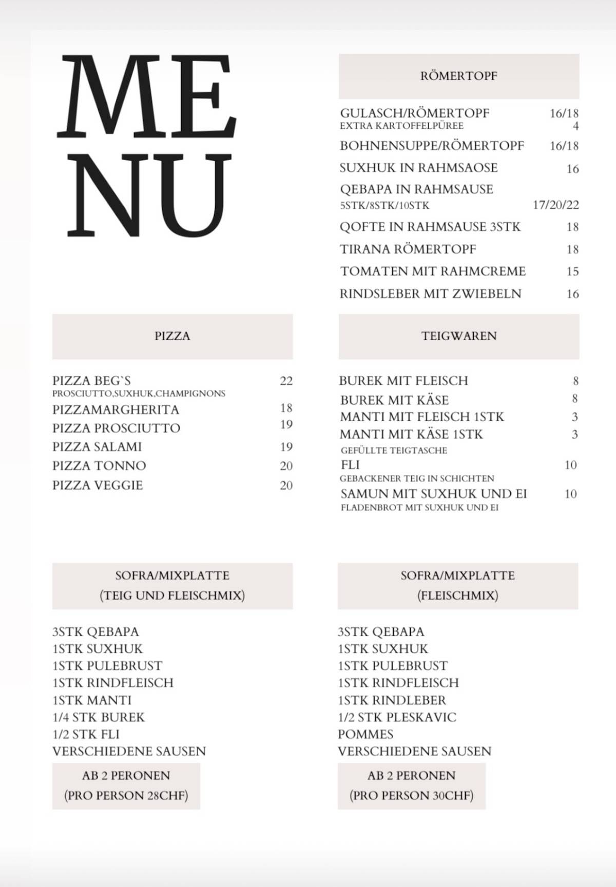 Menu di Beg's Grillhouse 