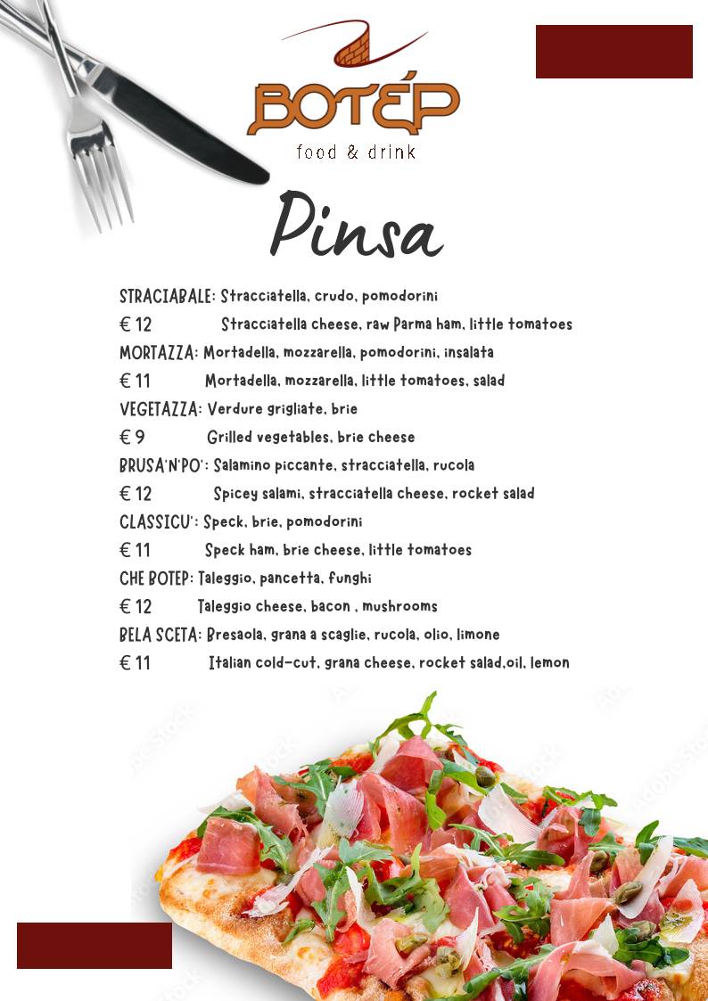 Menu di Botèp Bergamo Alta 