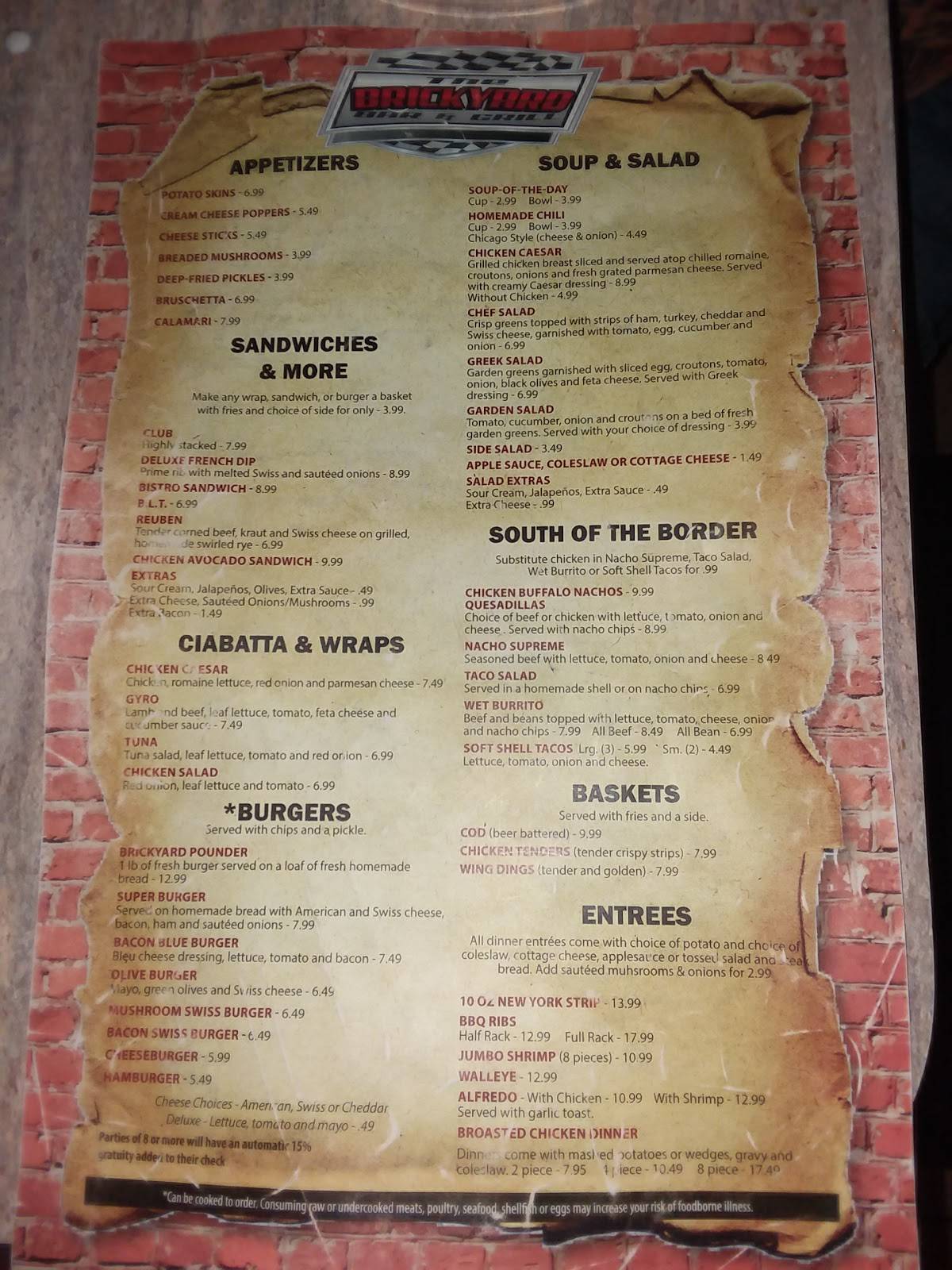 Menu at Holly’s Pub & Grub, Stanton