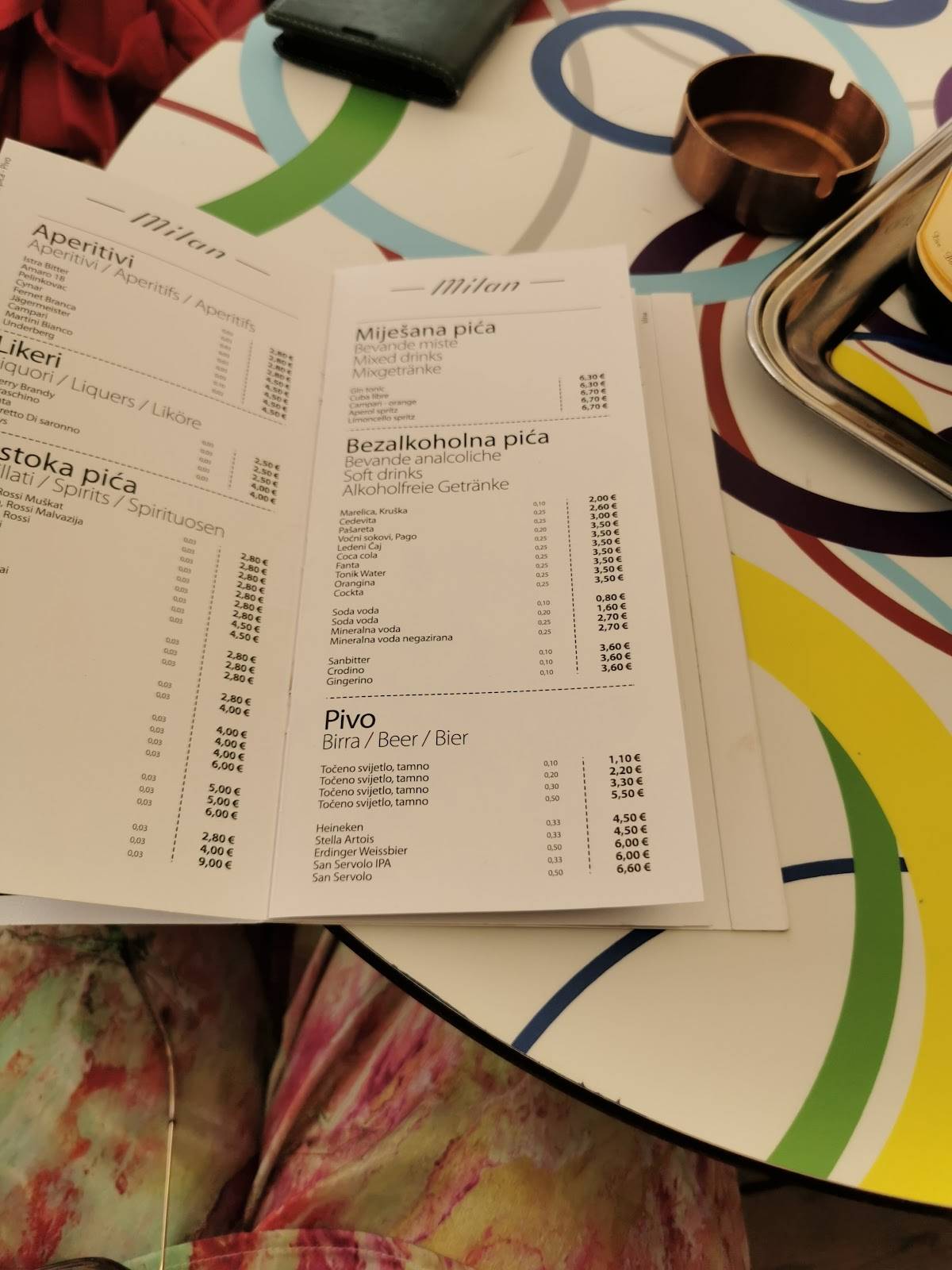 Menu di Caffe&Snack Bar Milan 1967 