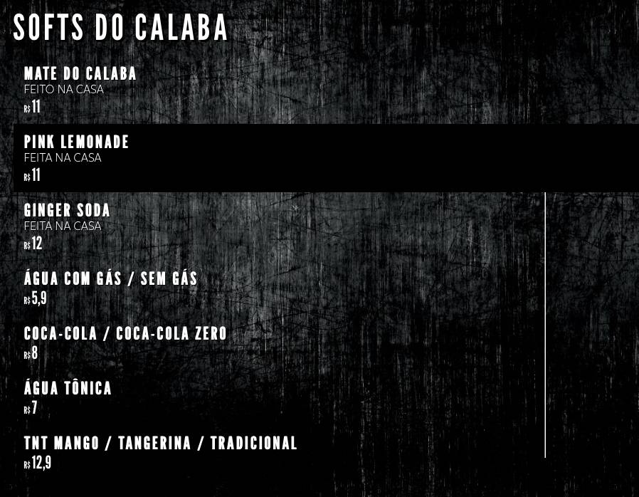 Calabouço Heavy & Rock Bar cardápio
