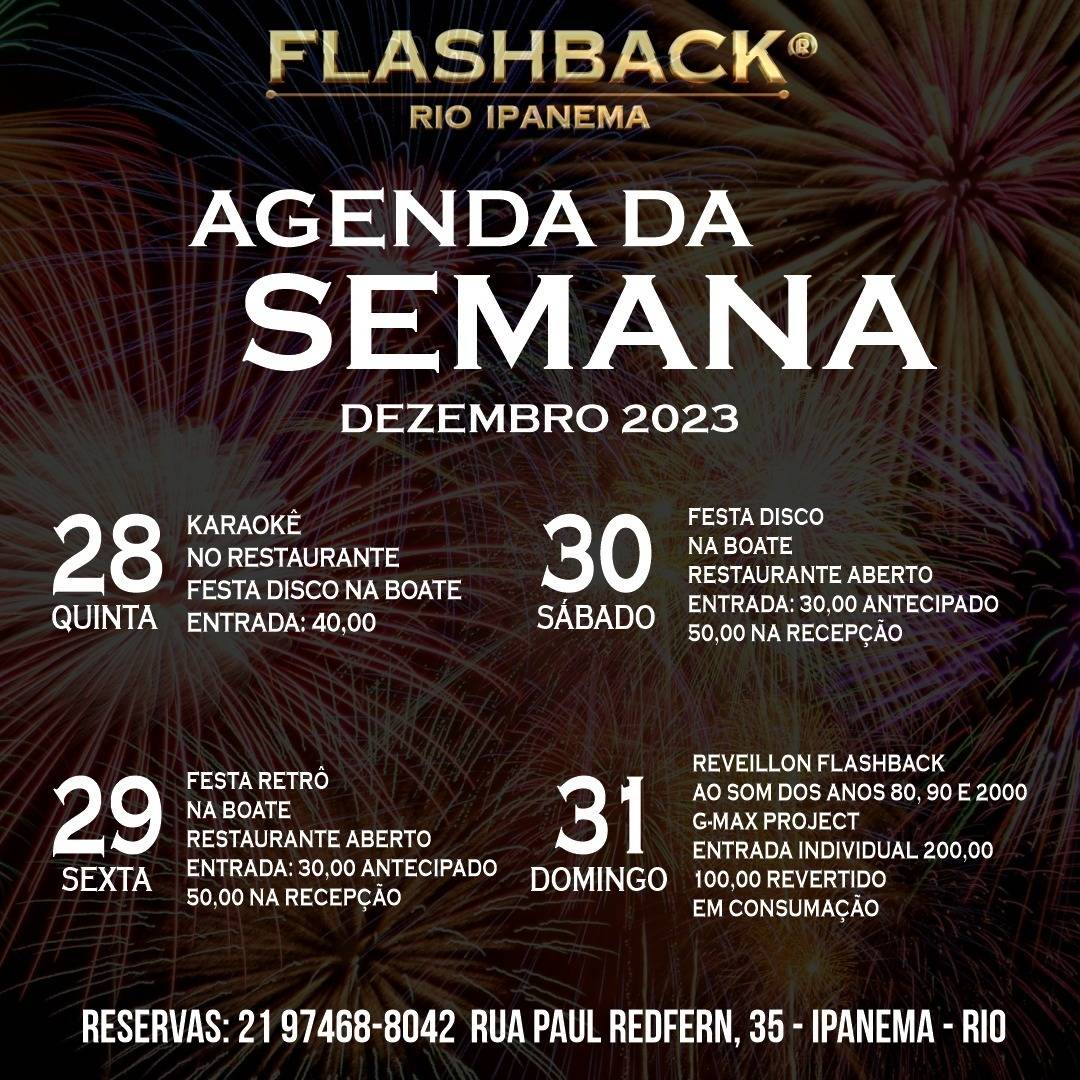 Flashback Rio cardápio