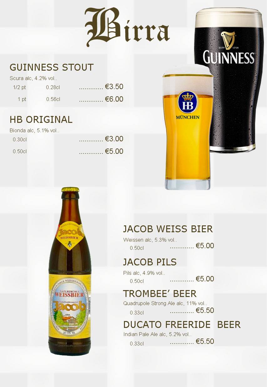 Menu di Guinness Risto Pub Alatri 