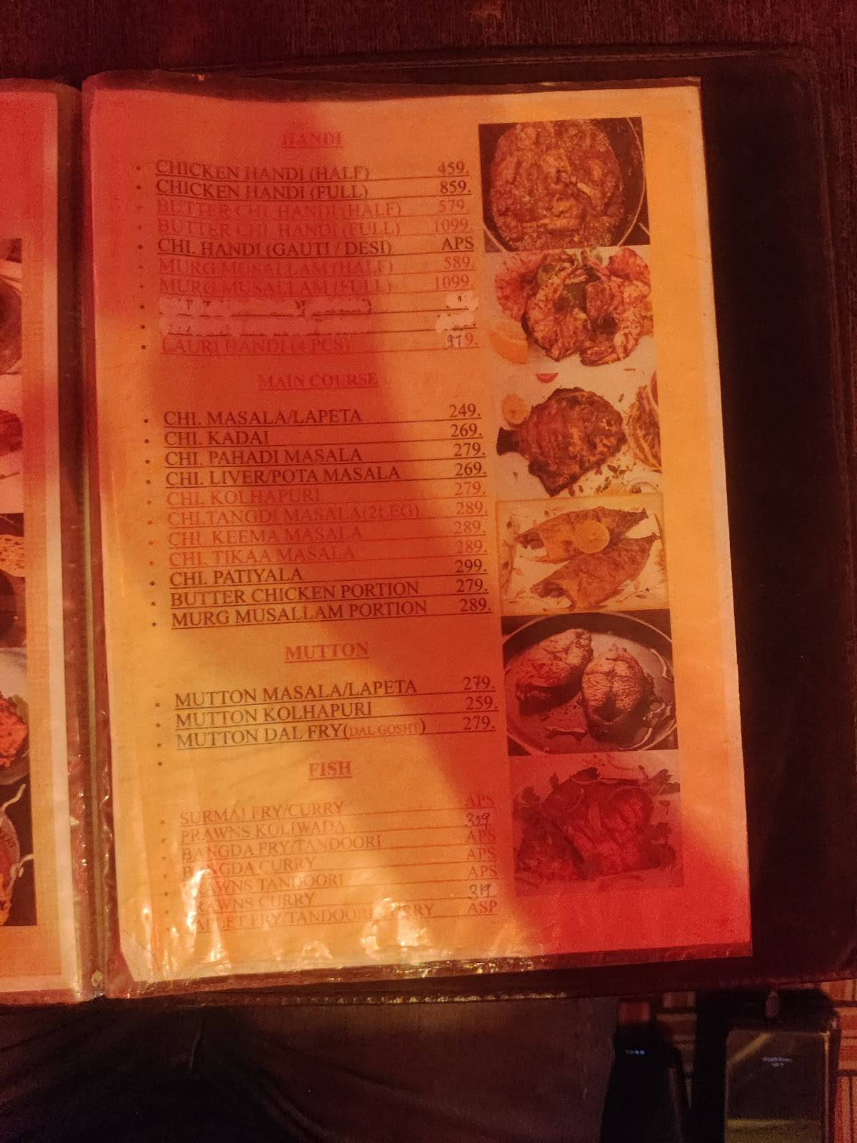 Hill View Dhaba & Bar menu