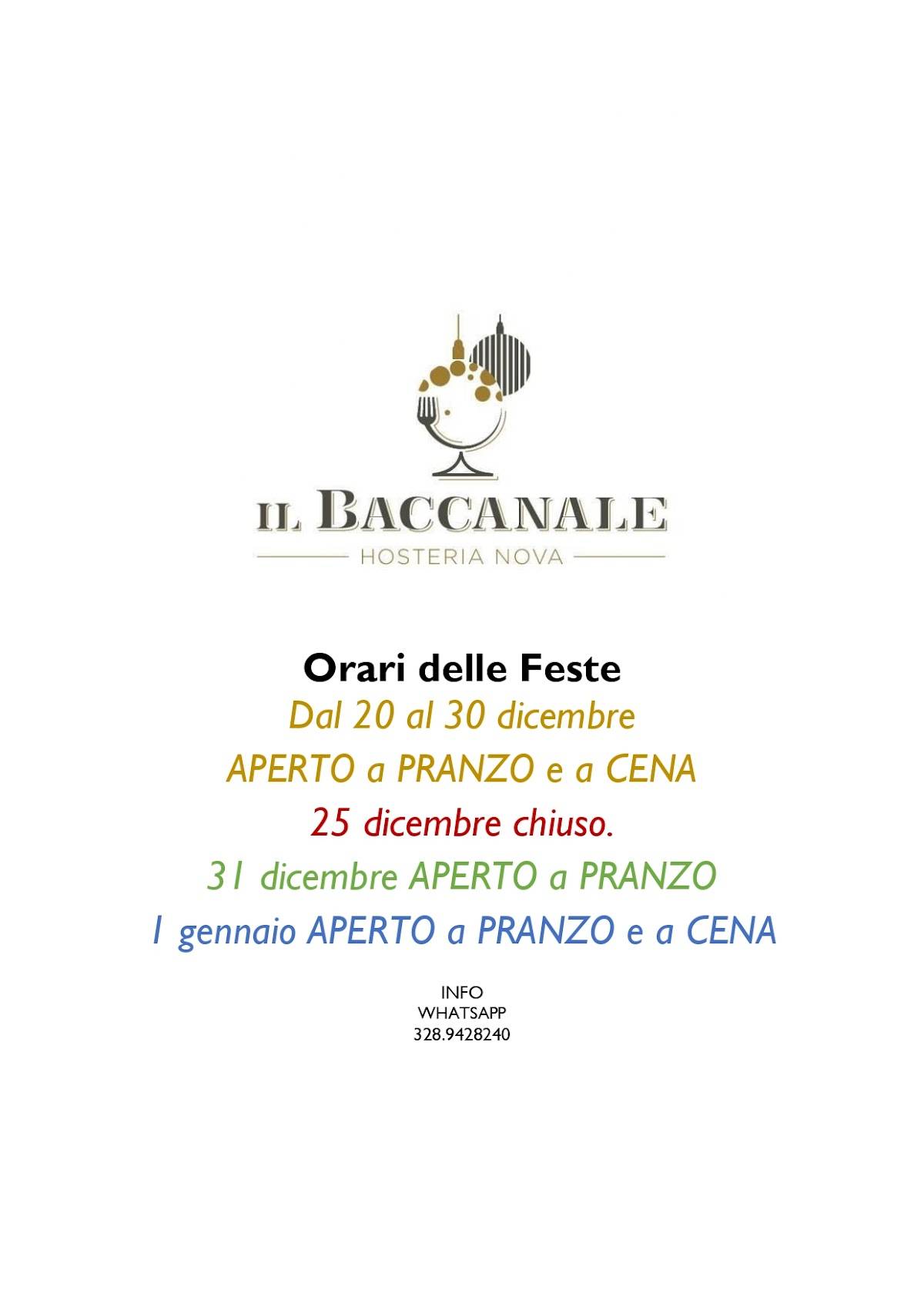 Menu di Il Baccanale 