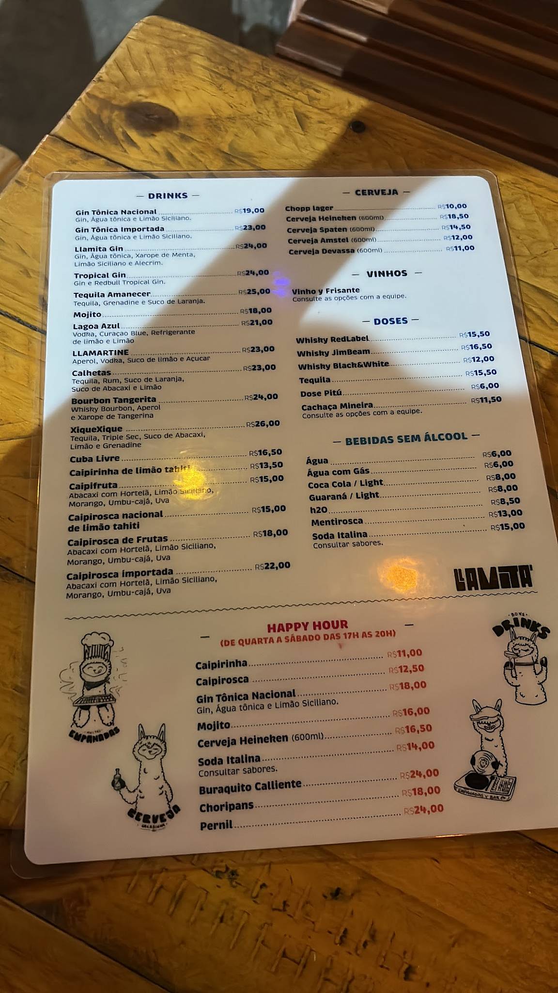 LLAMITA - Empanadas y Bar cardápio