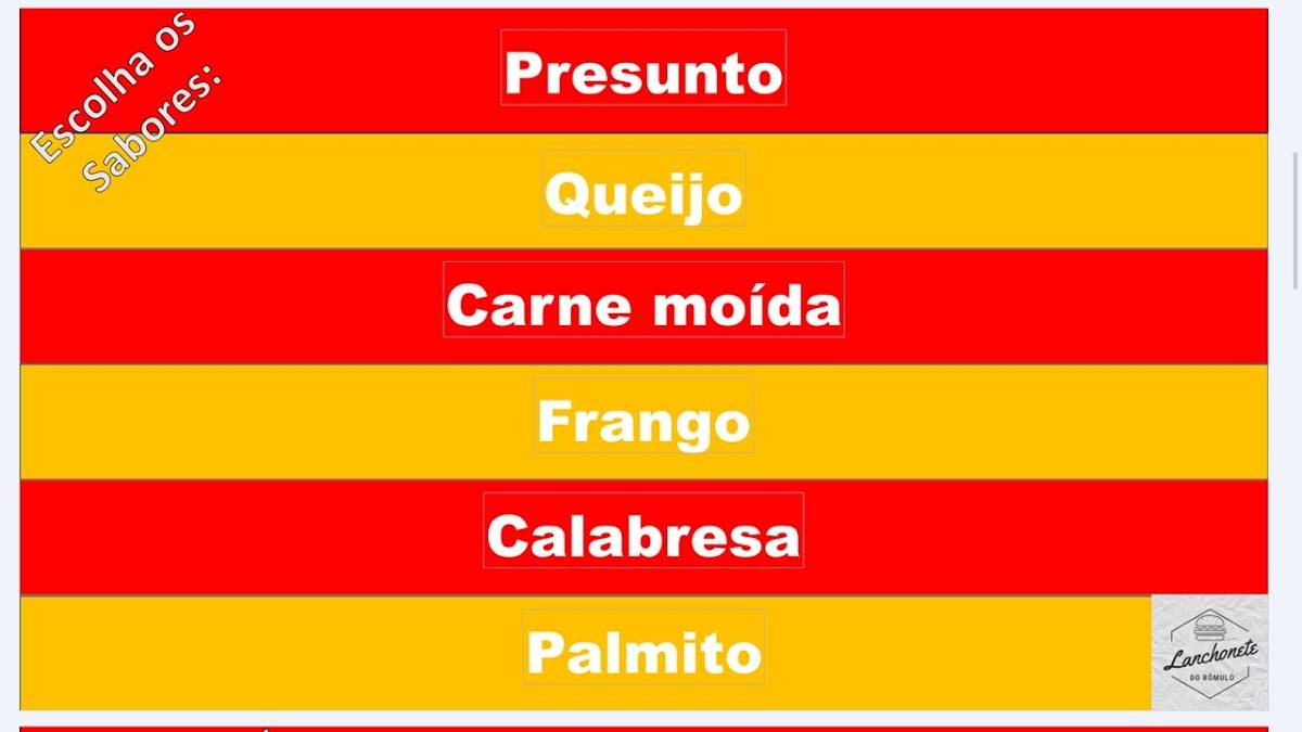 Lanchonete Do Rômulo cardápio