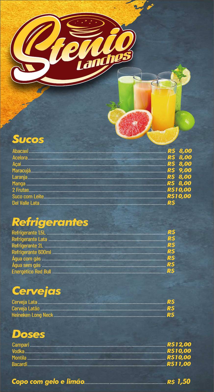 Lanchonete Stenio Lanches em Patos De Minas cardápio