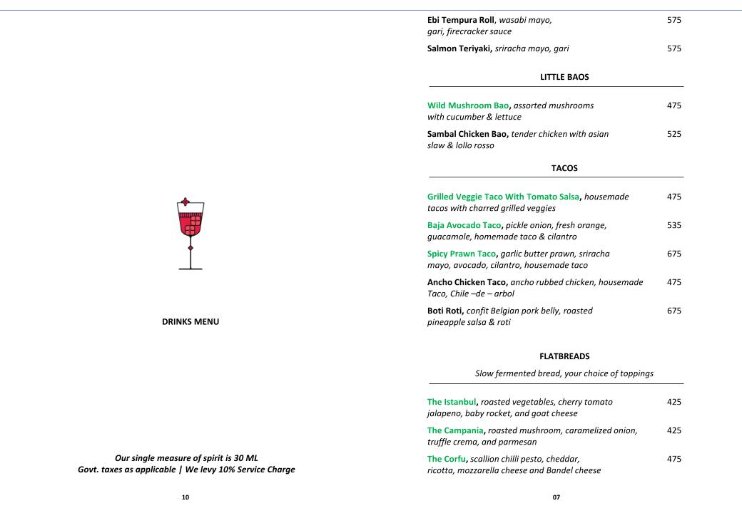 Little Bit Sober menu