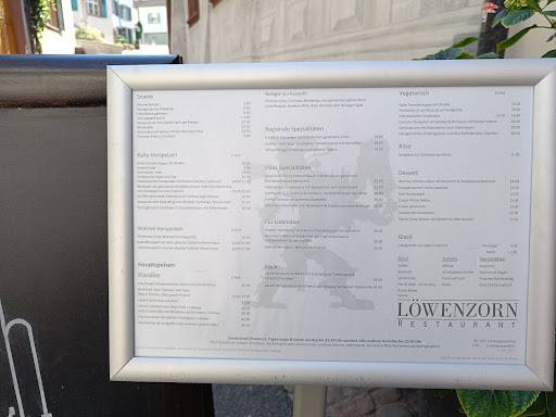 Menu di Restaurant Löwenzorn 