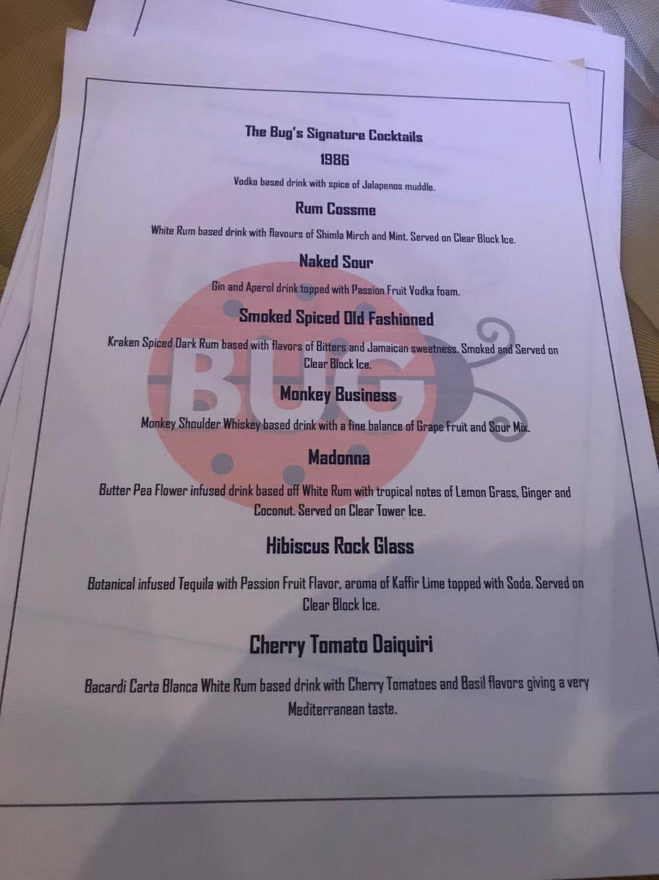 BUG & BASS menu