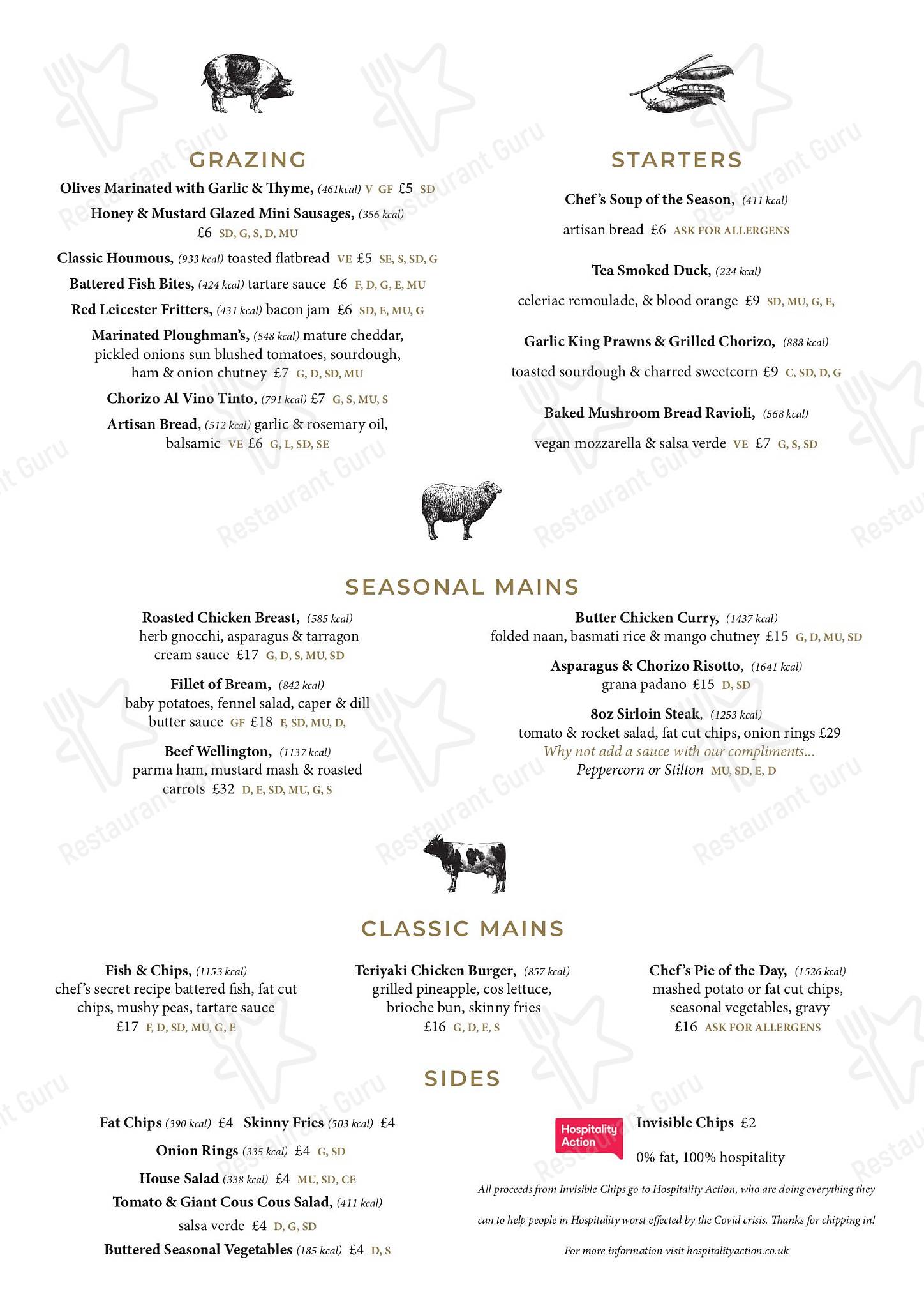 Menu at The Three Swans Hotel pub & bar, Market Harborough