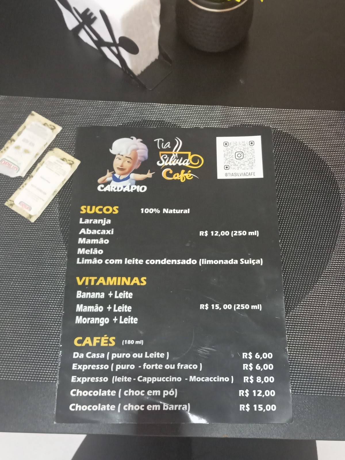 Tia Silvia Café cardápio