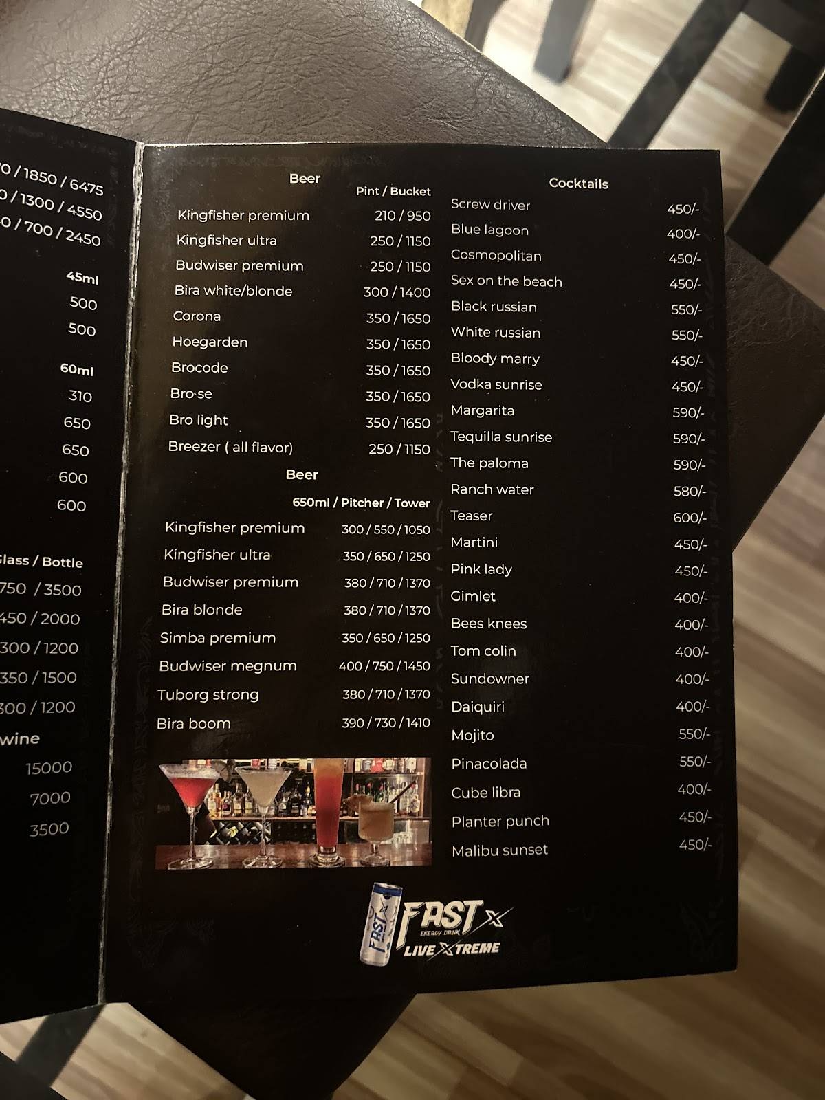 Urban Mantra six mile menu