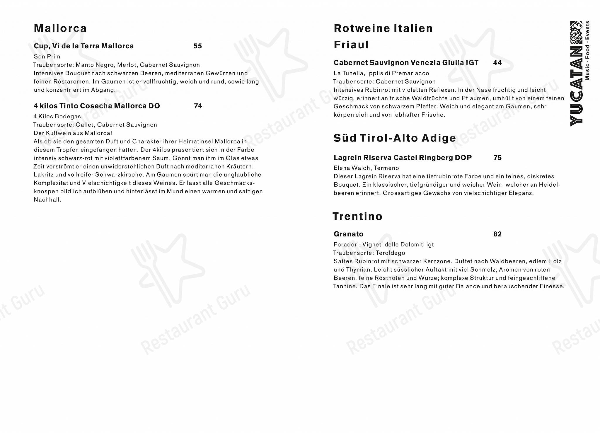 Yucatan Kitchen&Bar in Engelberg - Lunch Menu
