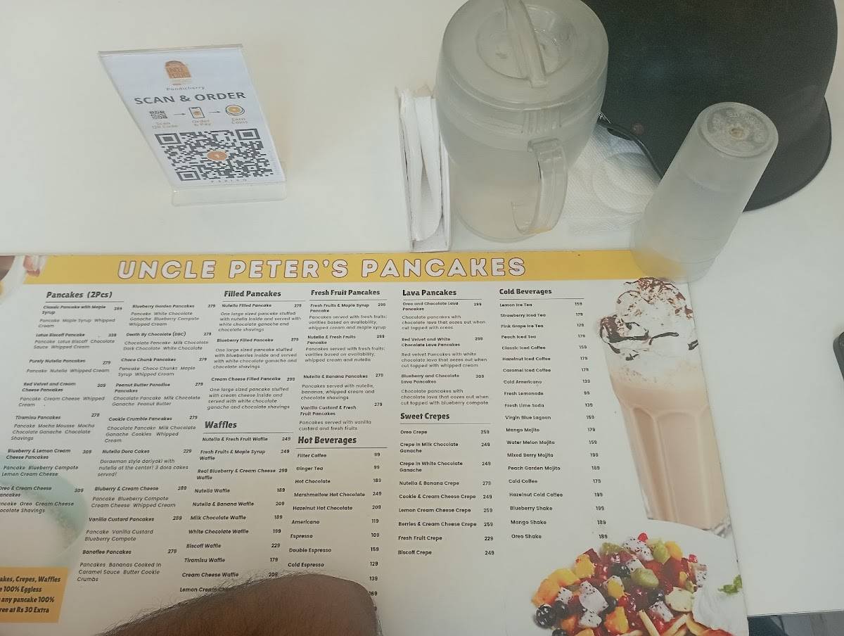 Uncle Peter's Pancakes menu