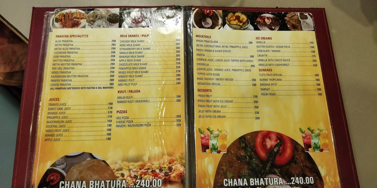 Monafood menu