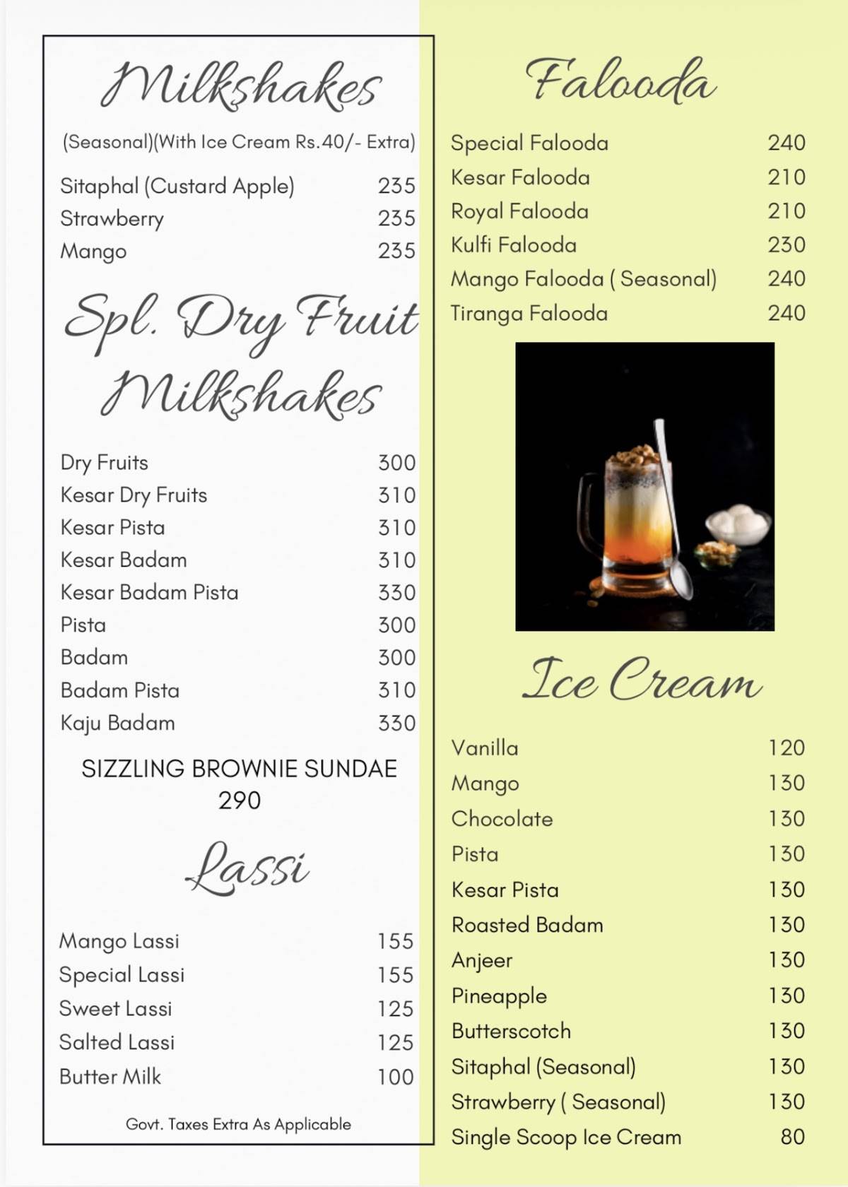 Shivsagar Restaurant -- Aundh menu