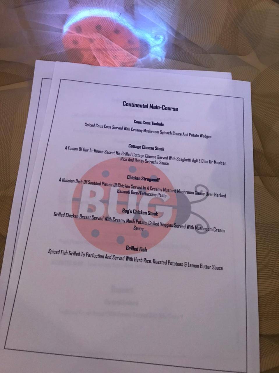 BUG & BASS menu