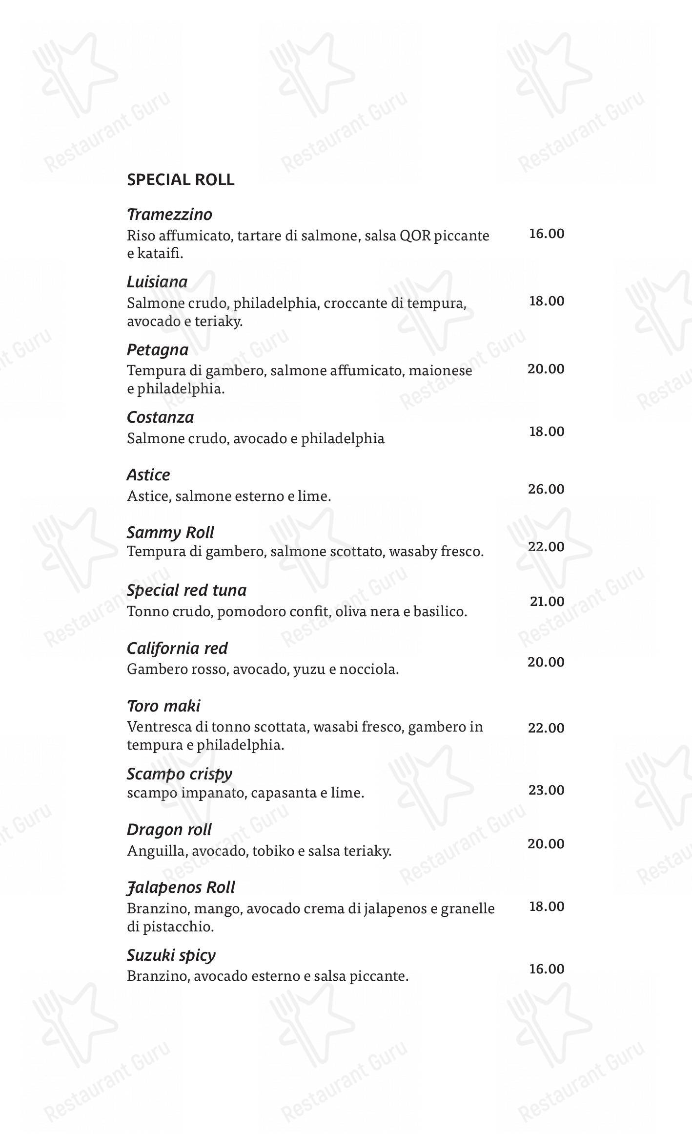 QOR - Ristorante Giapponese - Milano in Milano - Menu