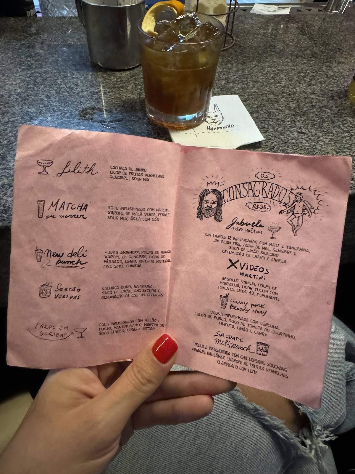 Quartinho Bar cardápio