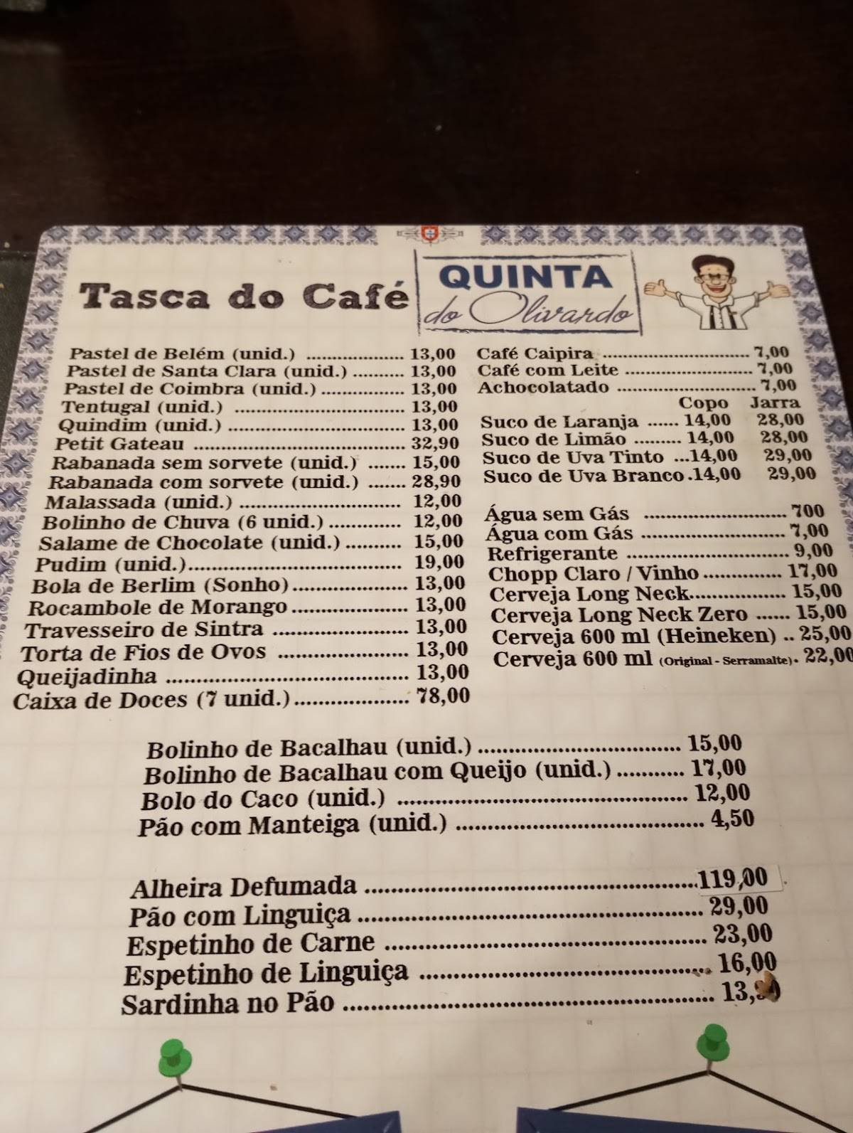 Quinta do Olivardo cardápio