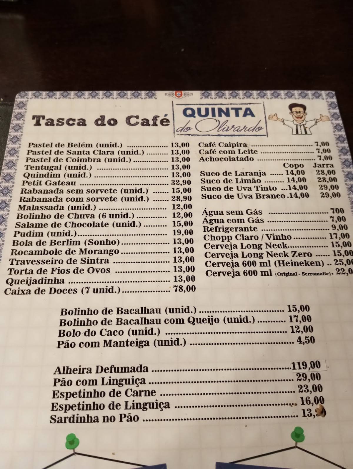 Quinta do Olivardo cardápio