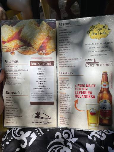 Quiosque Morro da Pescaria cardápio