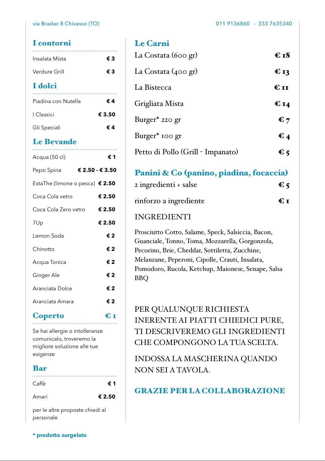 Menu di FOODIE’S GARAGE ex RACER CAFE' 