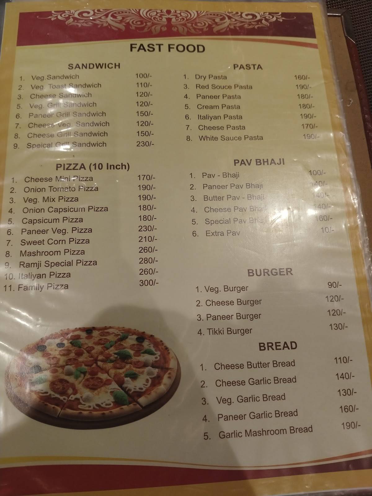 RAMJI RESTAURANT menu