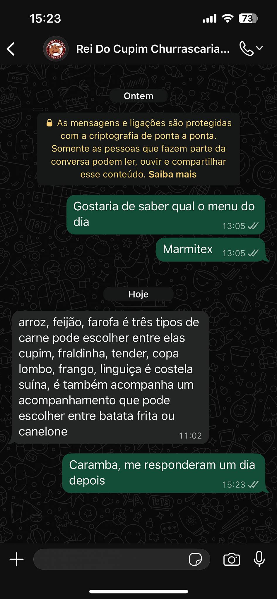 REI DO CUPIM CHURRASCARIA cardápio