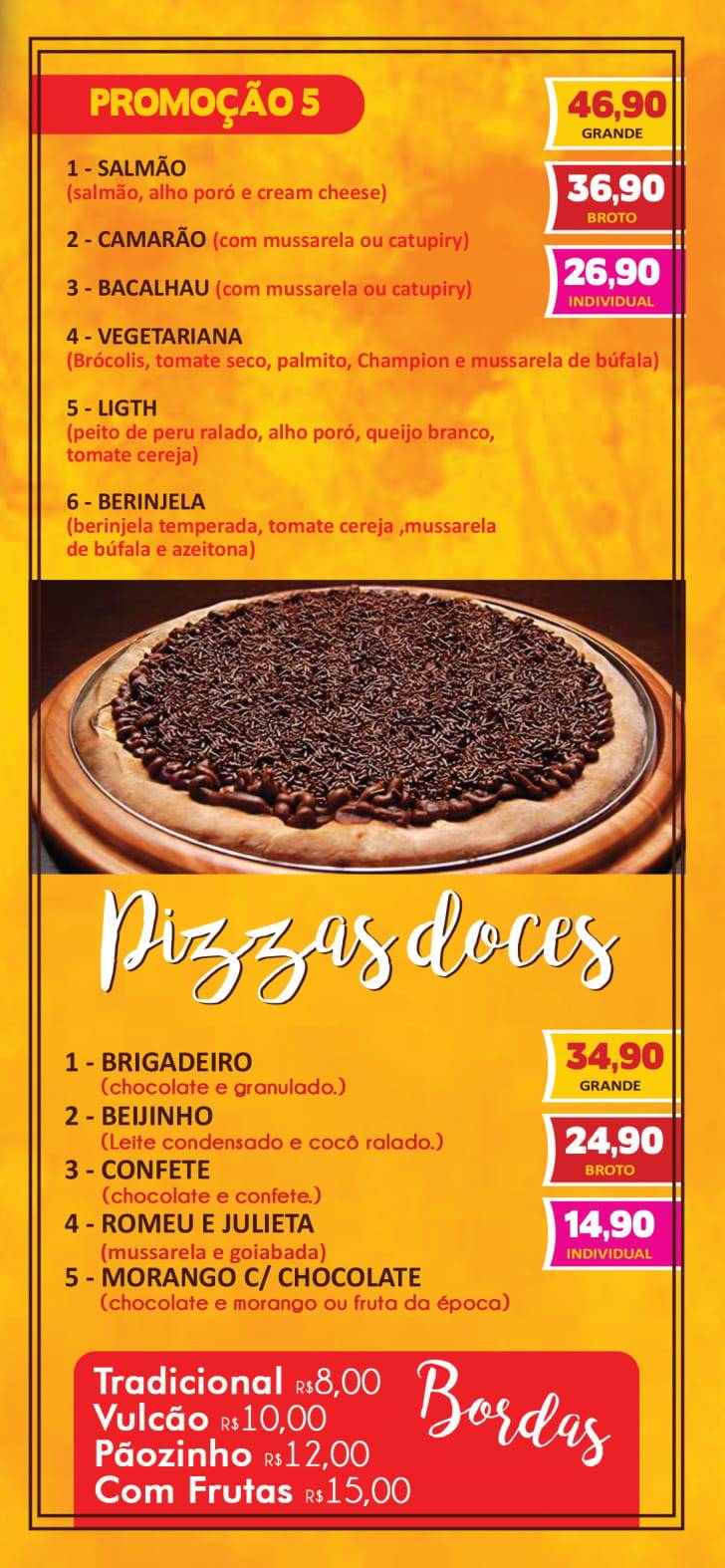 RESTAURANTE E PIZZARIA PAQUITO cardápio