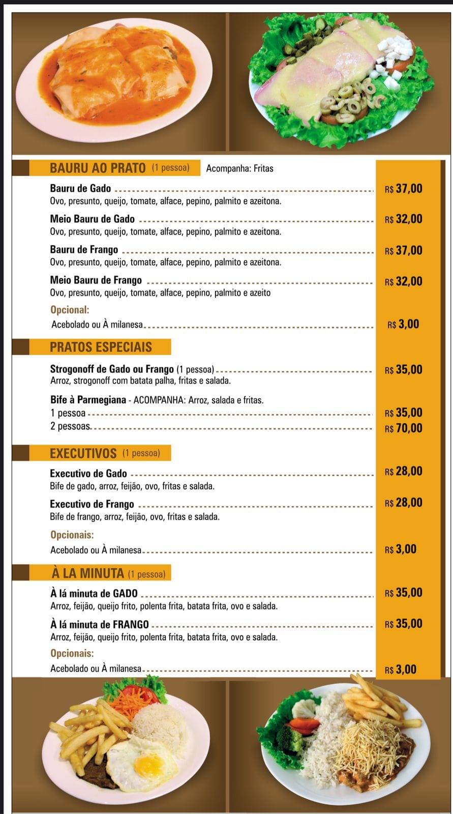 RGC Lancheria e Restaurante cardápio