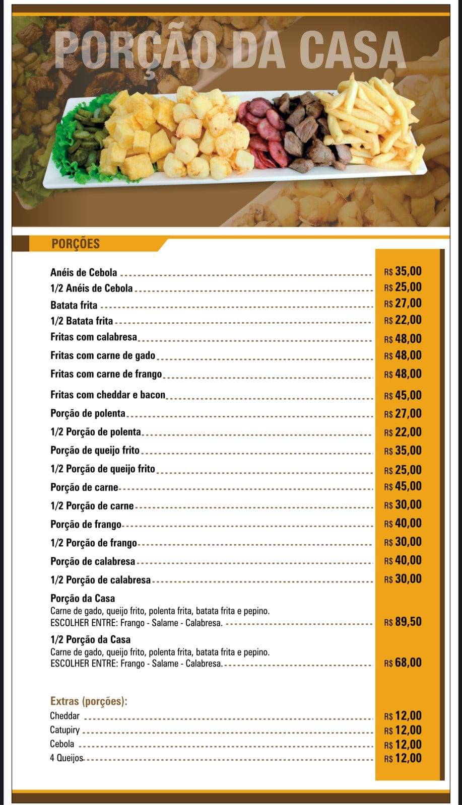 RGC Lancheria e Restaurante cardápio