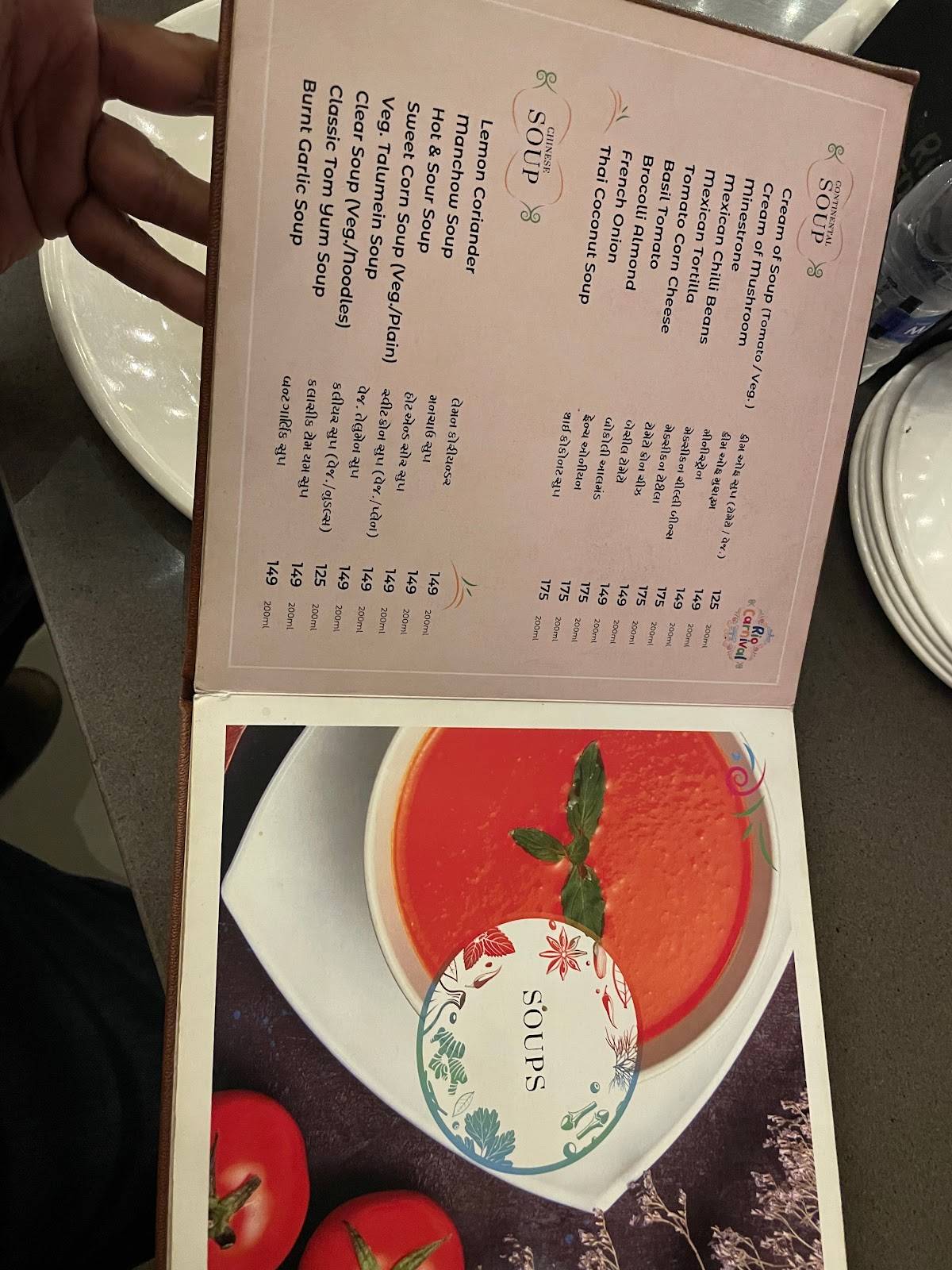 RIO Carnival Restaurant Banquet Party Plot menu