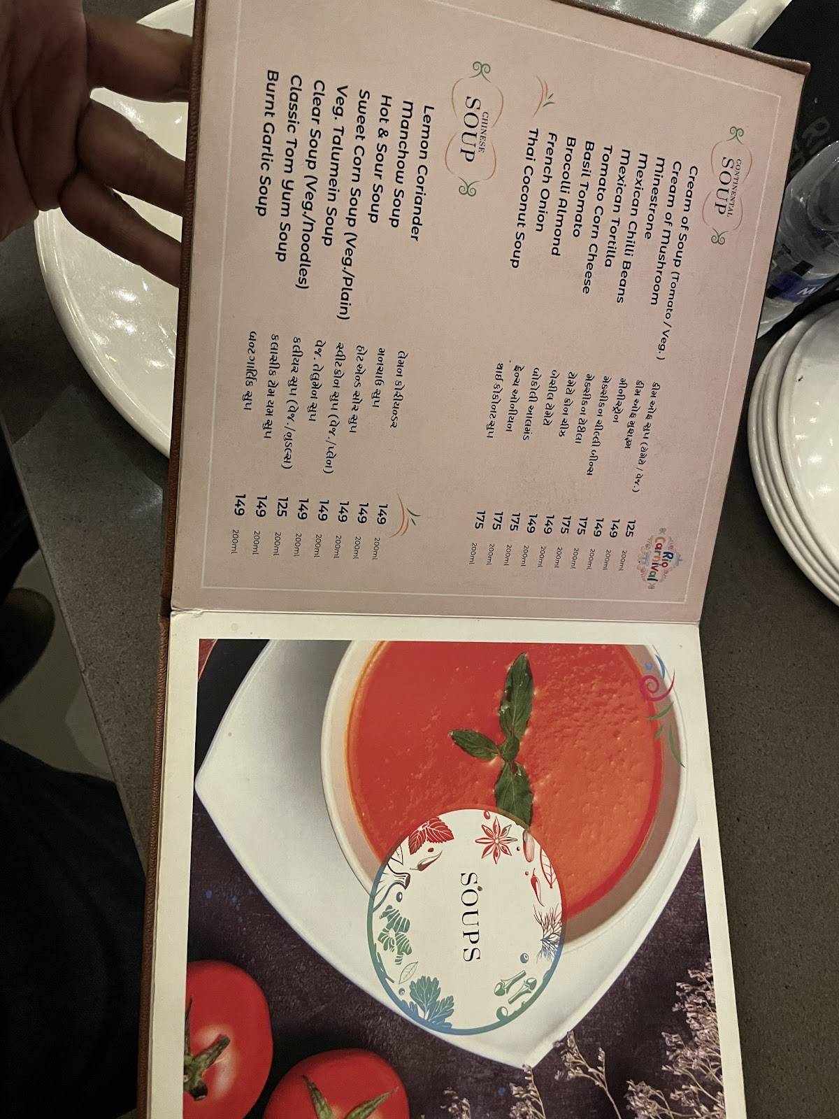 RIO Carnival Restaurant Banquet Party Plot menu