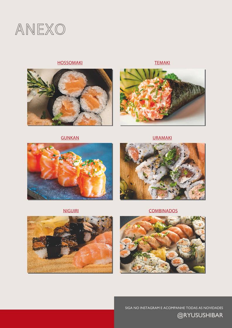 RYU - Sushi Bar cardápio