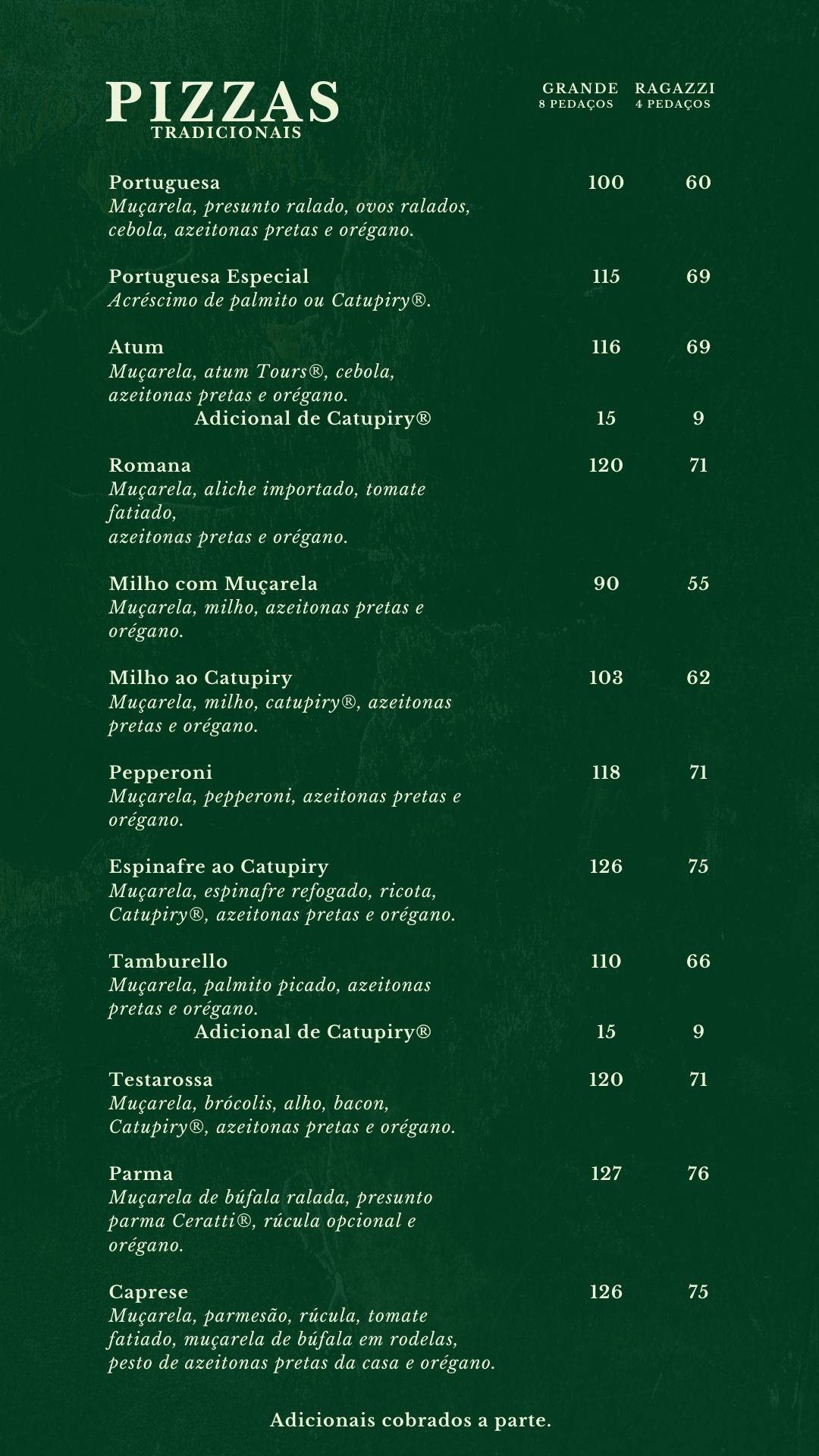 Pizzaria Ragatella cardápio